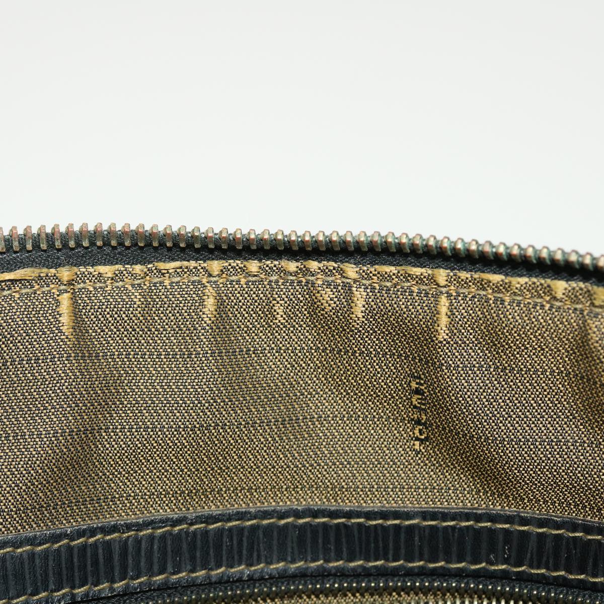 FENDI Zucca Canvas Hand Bag Black Brown 45101