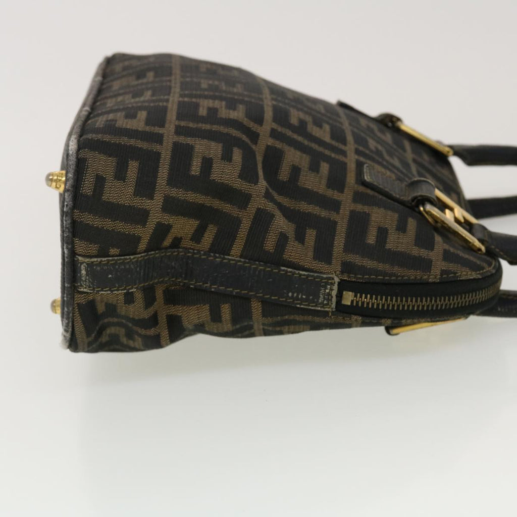 FENDI Zucca Canvas Hand Bag Black Brown 45101