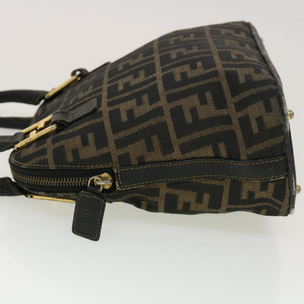 FENDI Zucca Canvas Hand Bag Black Brown 45101