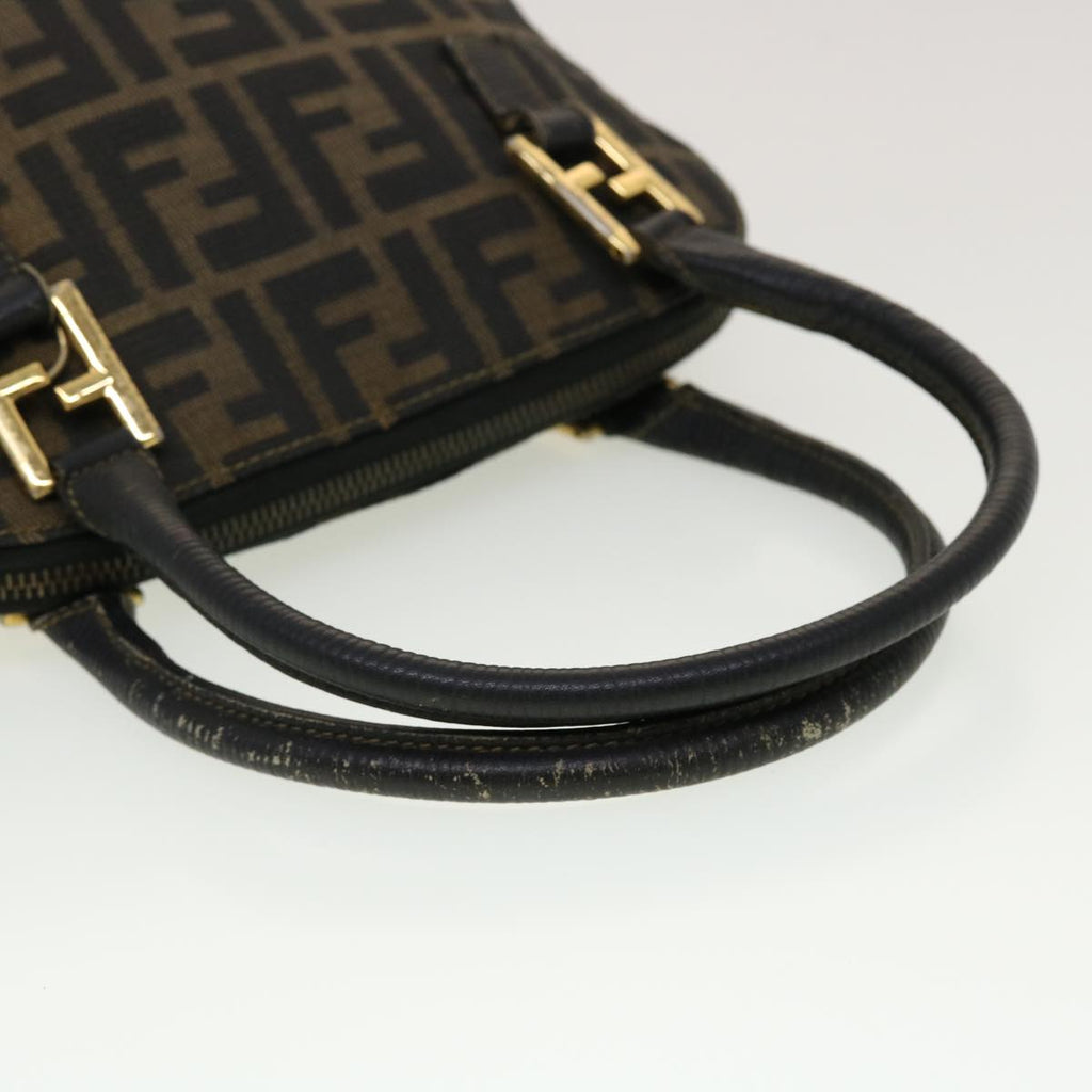 FENDI Zucca Canvas Hand Bag Black Brown 45101