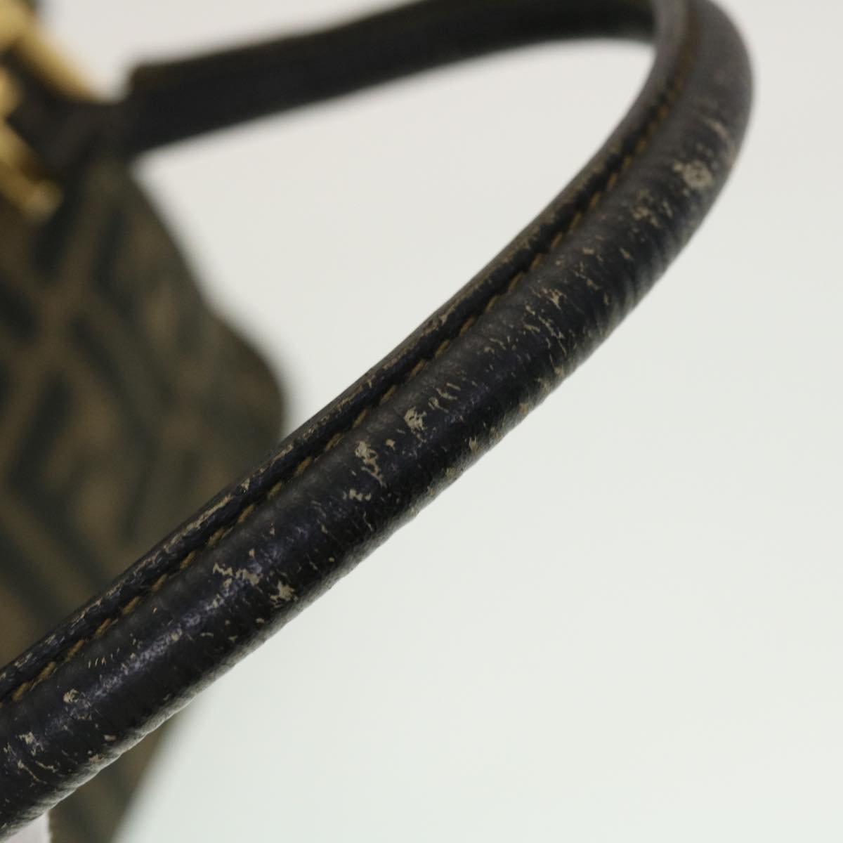 FENDI Zucca Canvas Hand Bag Black Brown 45101