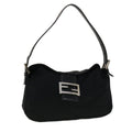 FENDI Mamma Baguette Shoulder Bag Nylon Black 45194