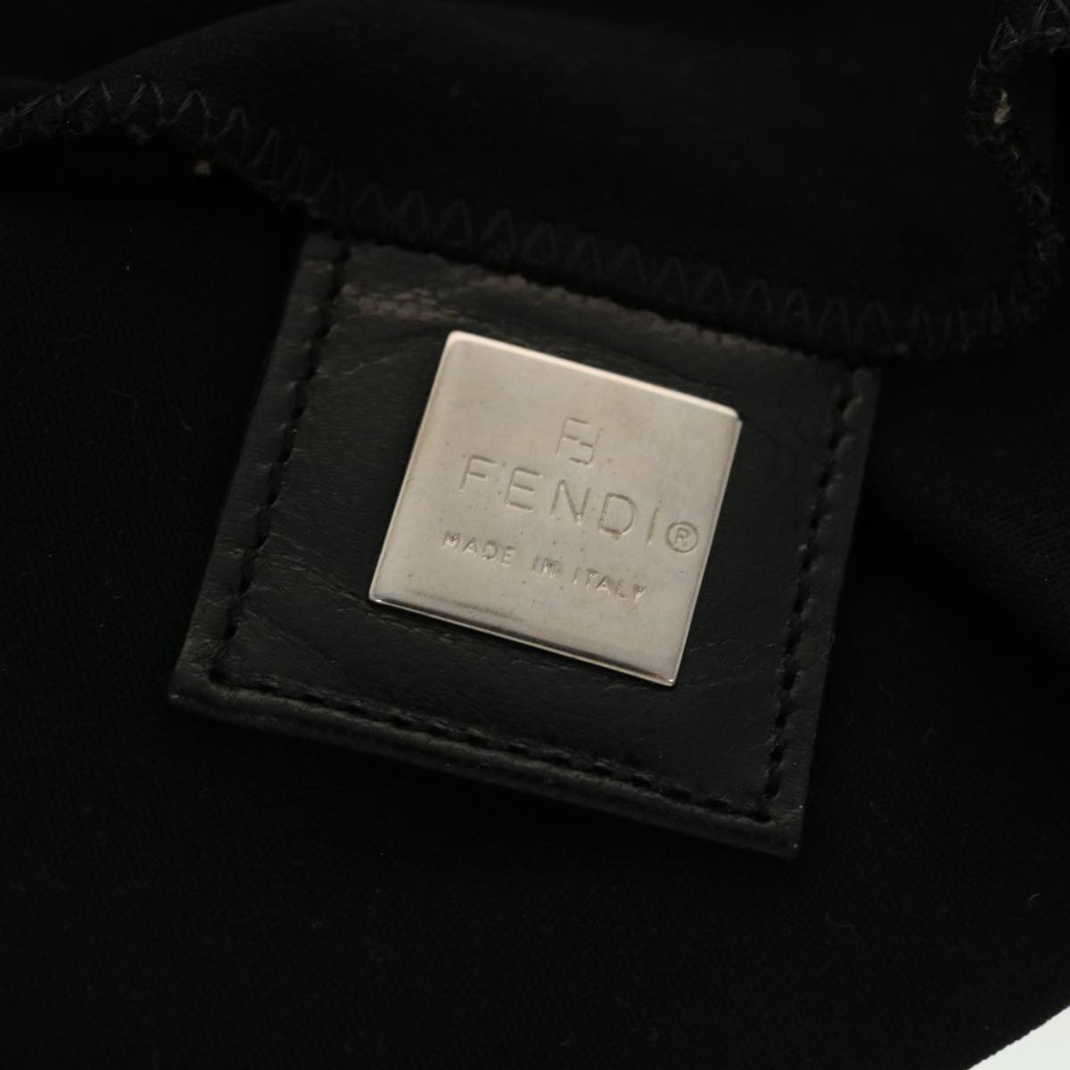 FENDI Mamma Baguette Shoulder Bag Nylon Black 45194