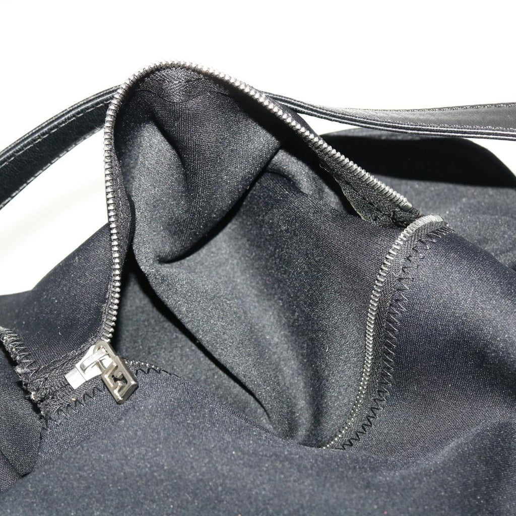 FENDI Mamma Baguette Shoulder Bag Nylon Black 45194