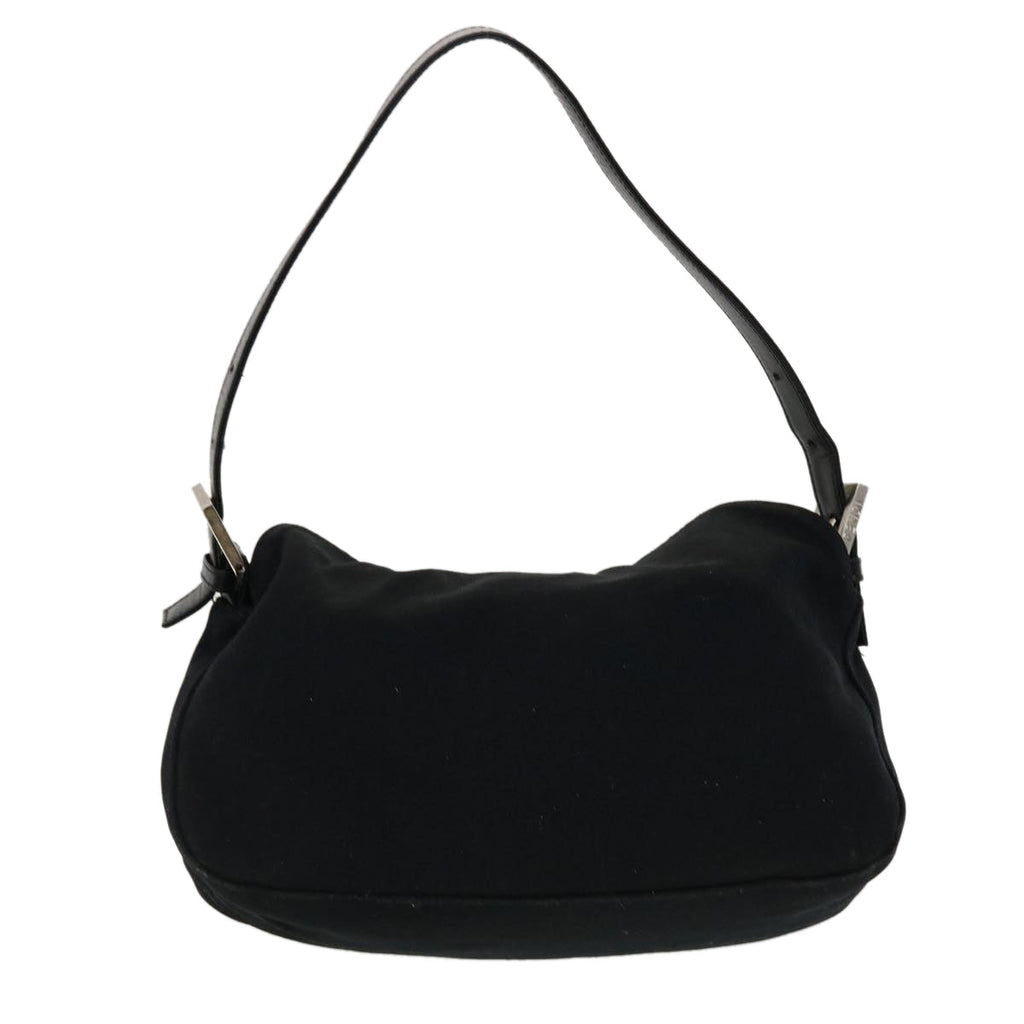 FENDI Mamma Baguette Shoulder Bag Nylon Black 45194