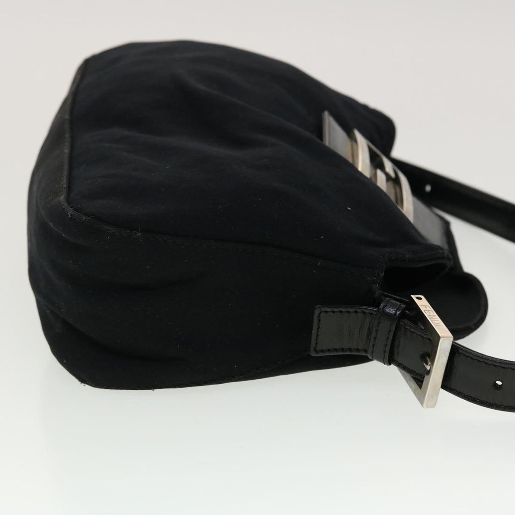 FENDI Mamma Baguette Shoulder Bag Nylon Black 45194