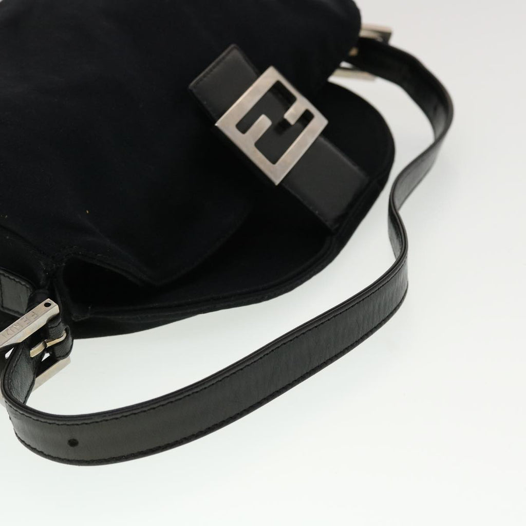FENDI Mamma Baguette Shoulder Bag Nylon Black 45194