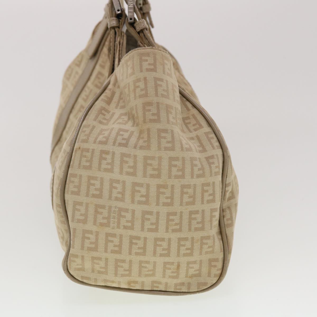FENDI Zucchino Canvas Mamma Baguette Hand Bag Leather Beige 45281