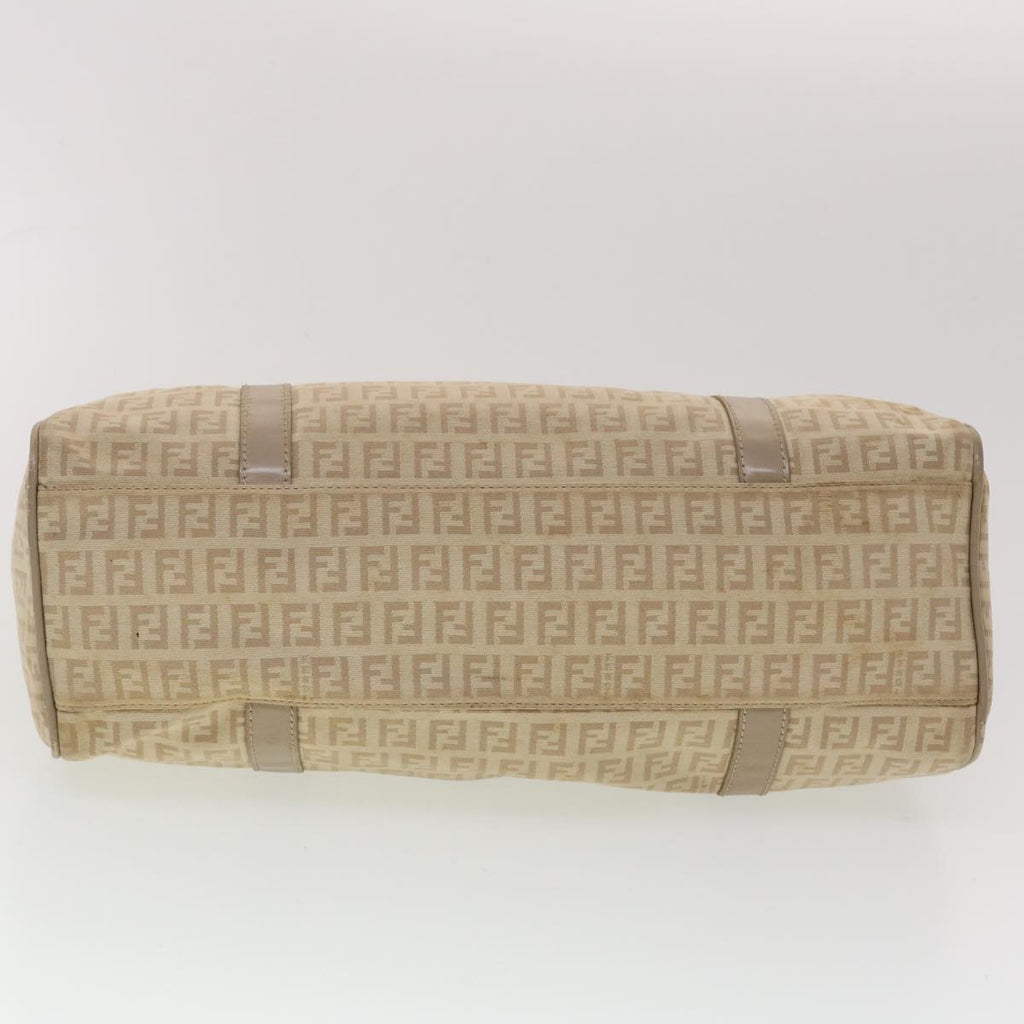 FENDI Zucchino Canvas Mamma Baguette Hand Bag Leather Beige 45281