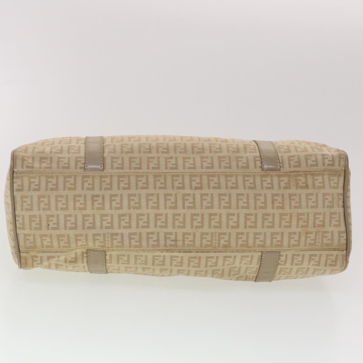 FENDI Zucchino Canvas Mamma Baguette Hand Bag Leather Beige 45281