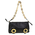 FENDI Shoulder Bag Leather Black 45283