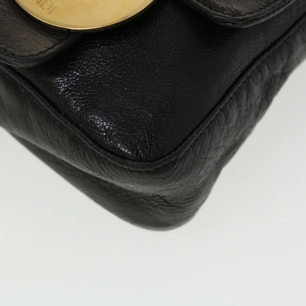 FENDI Shoulder Bag Leather Black 45283