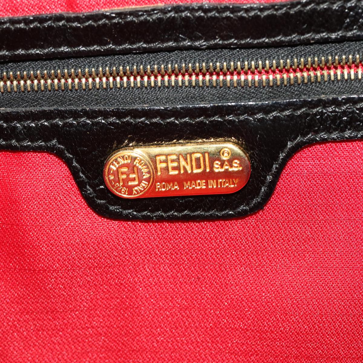 FENDI Shoulder Bag Leather Black 45283