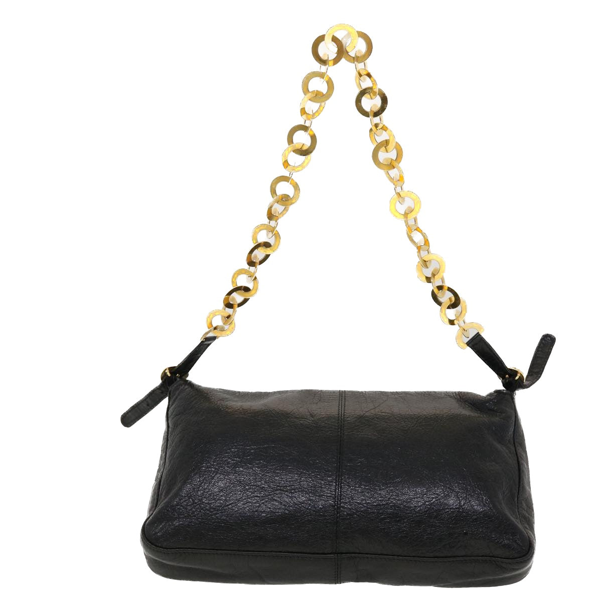 FENDI Shoulder Bag Leather Black 45283