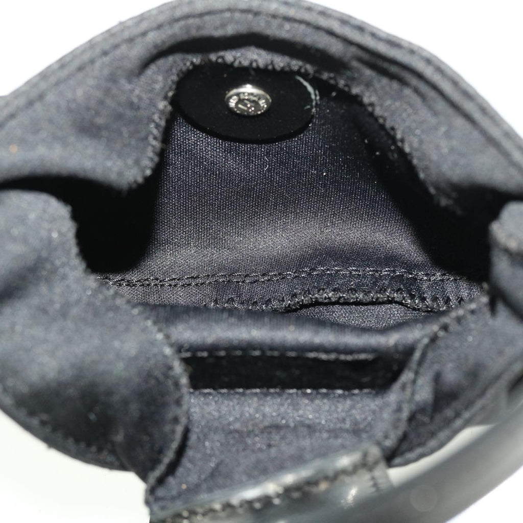 FENDI Mini Mamma Baguette Pouch Nylon Leather Black 45284