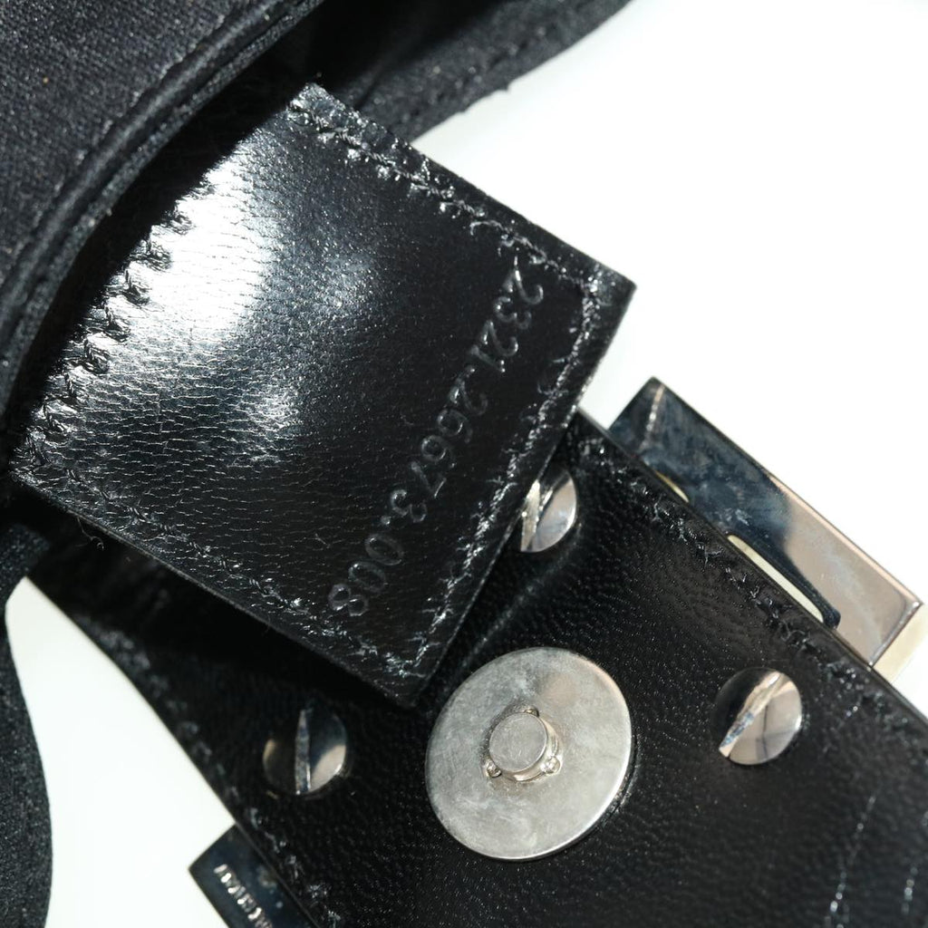 FENDI Mini Mamma Baguette Pouch Nylon Leather Black 45284