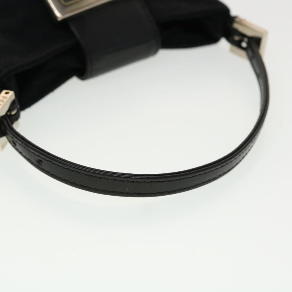 FENDI Mini Mamma Baguette Pouch Nylon Leather Black 45284