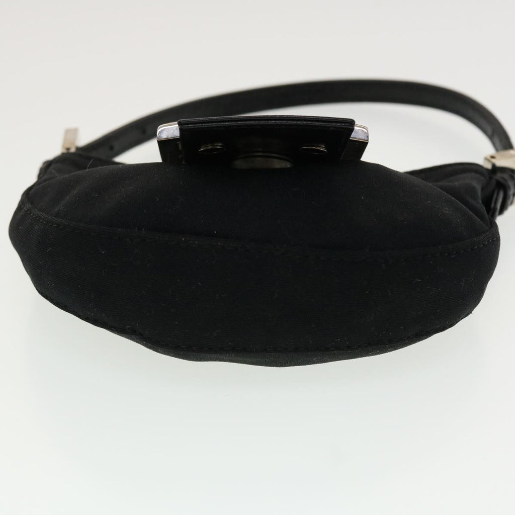 FENDI Mini Mamma Baguette Pouch Nylon Leather Black 45284