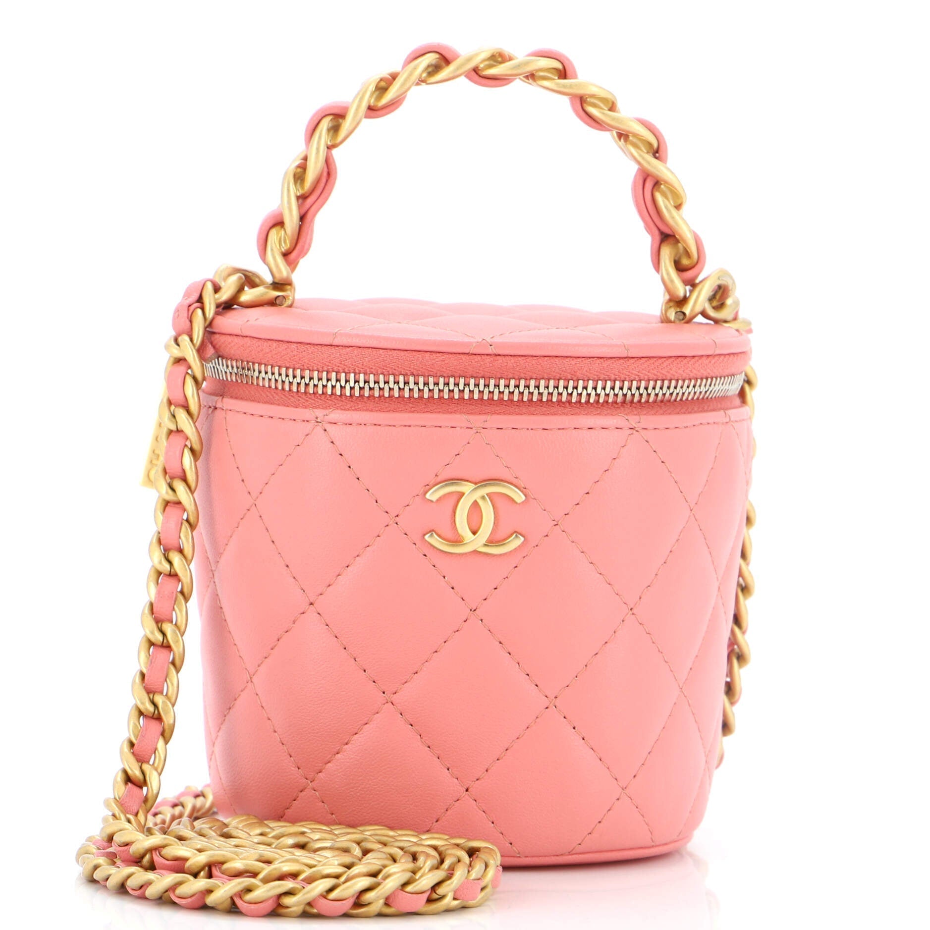 CHANEL Afternoon Tea Vanity Bucket Bag Quilted Lambskin
