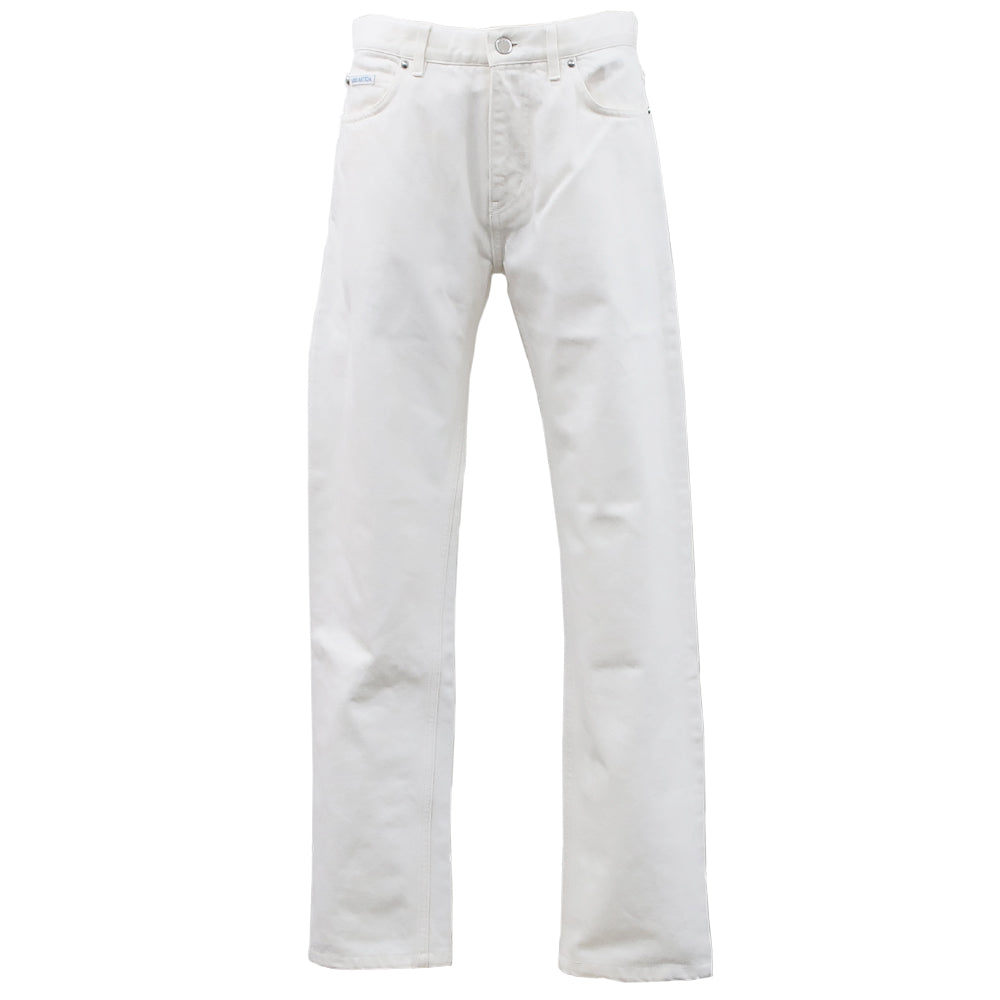 Louis Vuitton Gaston Denim Pants Cotton 100% 38 H3DP05BRZ White French Apparel Clothes Women's Clothes