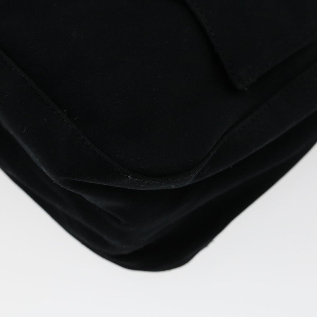 FENDI Mamma Baguette Shoulder Bag Nylon Black 45607