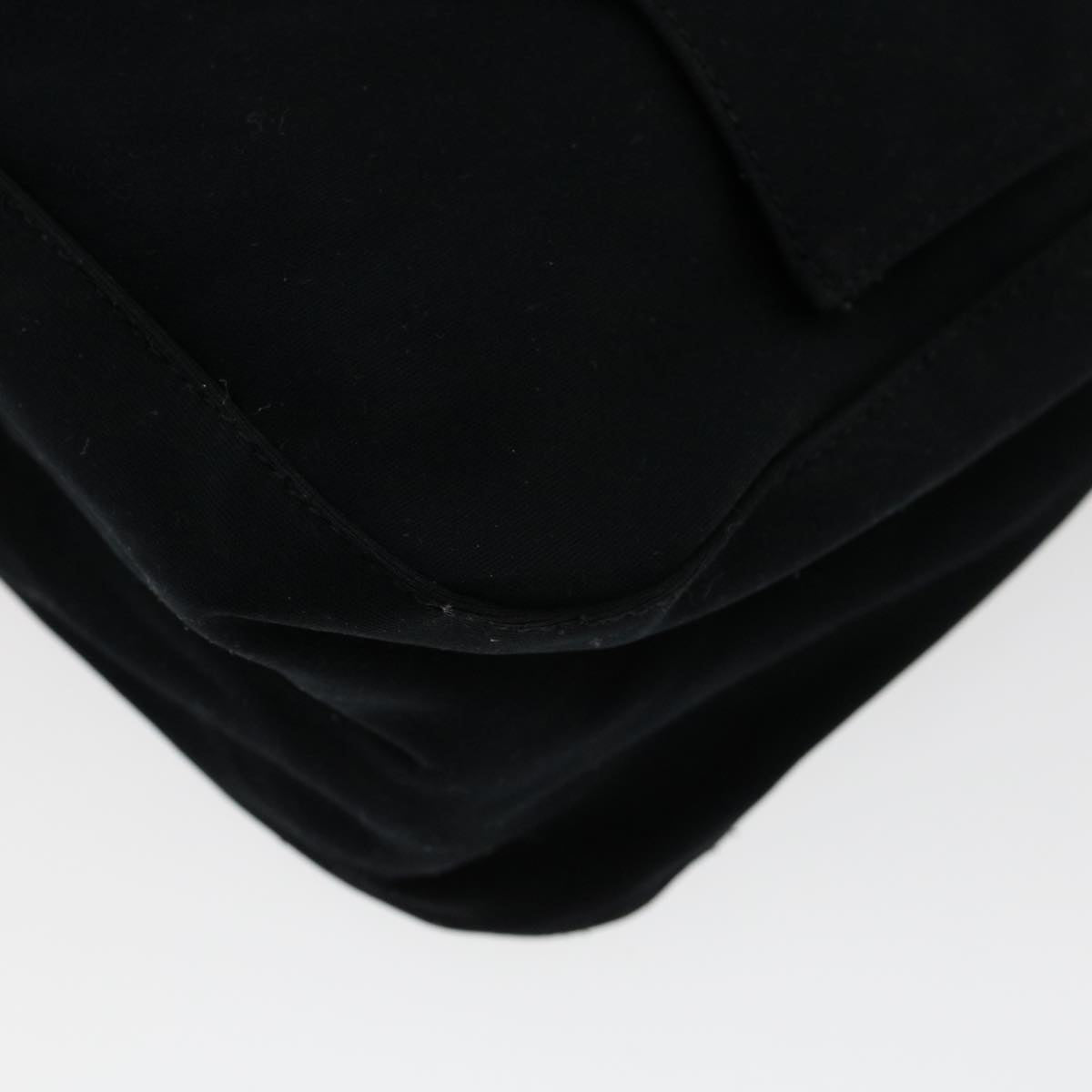 FENDI Mamma Baguette Shoulder Bag Nylon Black 45607