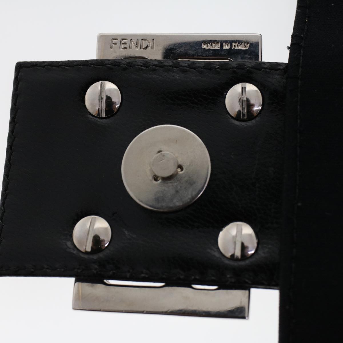 FENDI Mamma Baguette Shoulder Bag Nylon Black 45607