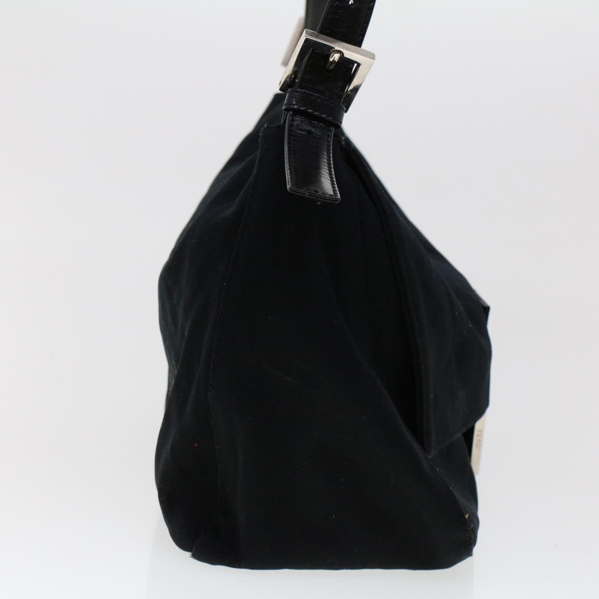 FENDI Mamma Baguette Shoulder Bag Nylon Black 45607