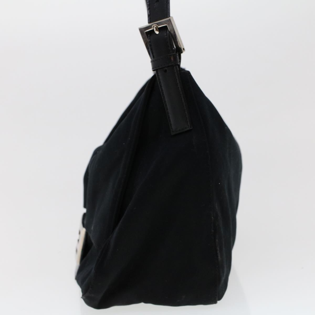FENDI Mamma Baguette Shoulder Bag Nylon Black 45607