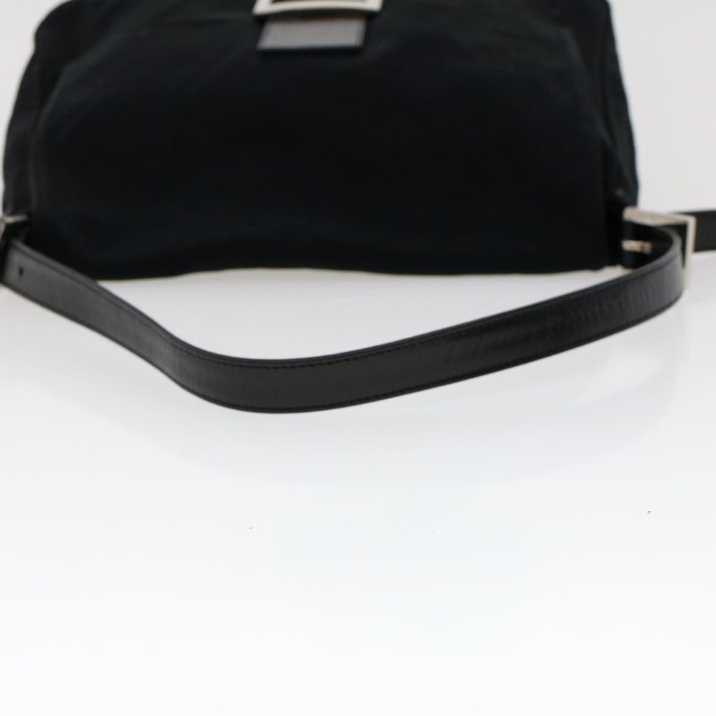 FENDI Mamma Baguette Shoulder Bag Nylon Black 45607