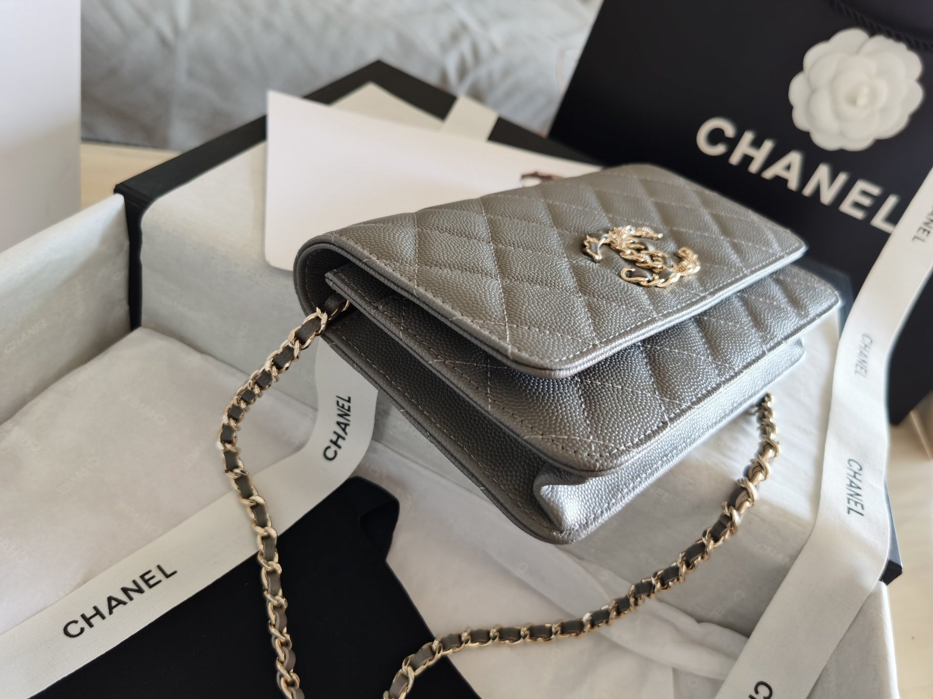 CHLMini GlamIap Bag Grey For Women 7.2in/18.5cm