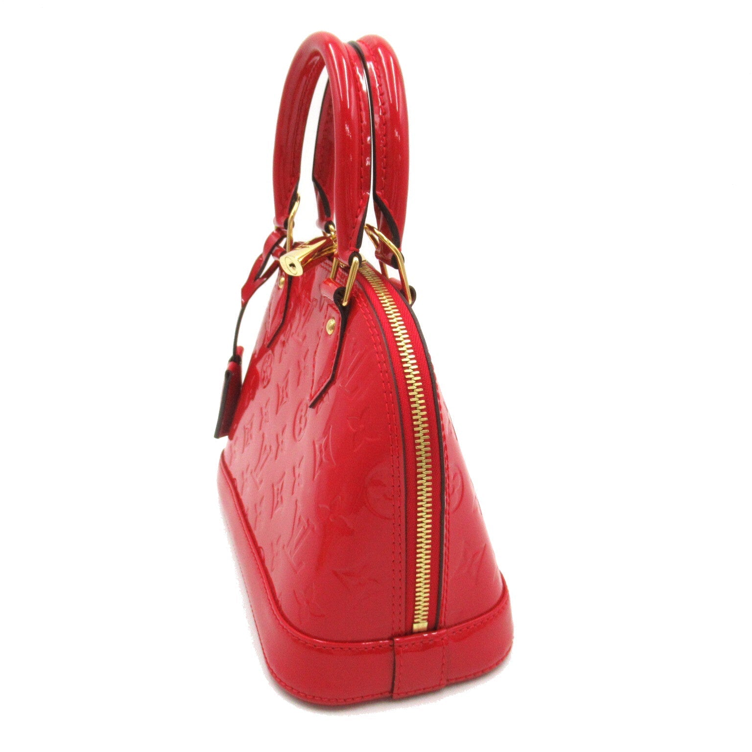 Louis Vuitton ALMA BB Shoulder Bag Patent Leather Vernis Red M90174