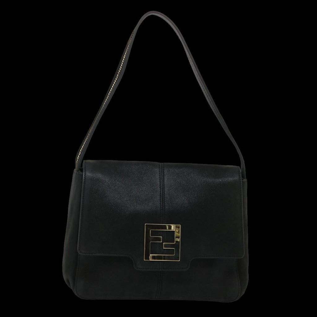 FENDI Shoulder Bag Leather Black 45641
