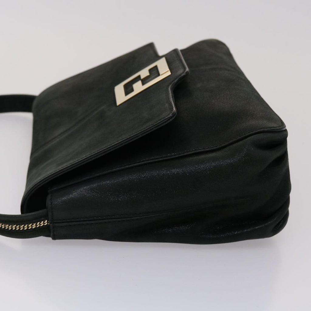 FENDI Shoulder Bag Leather Black 45641
