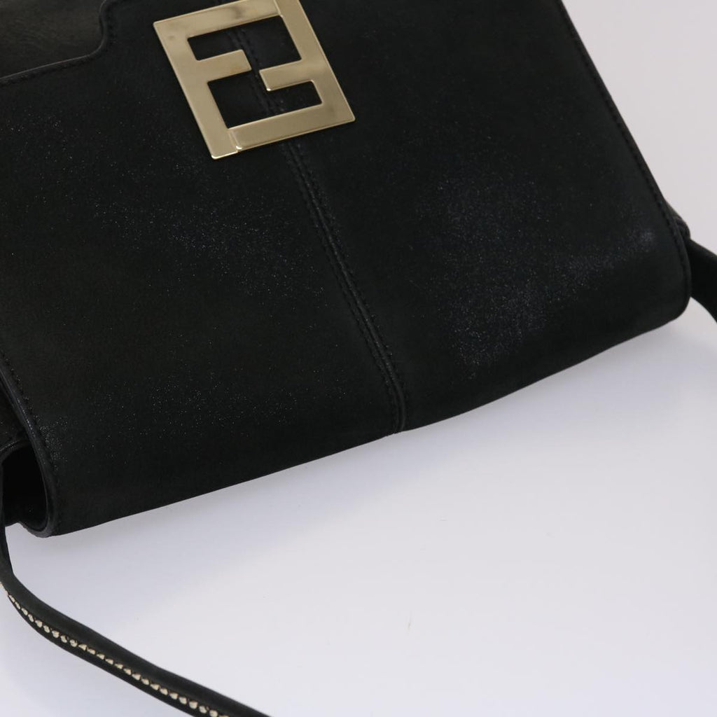FENDI Shoulder Bag Leather Black 45641