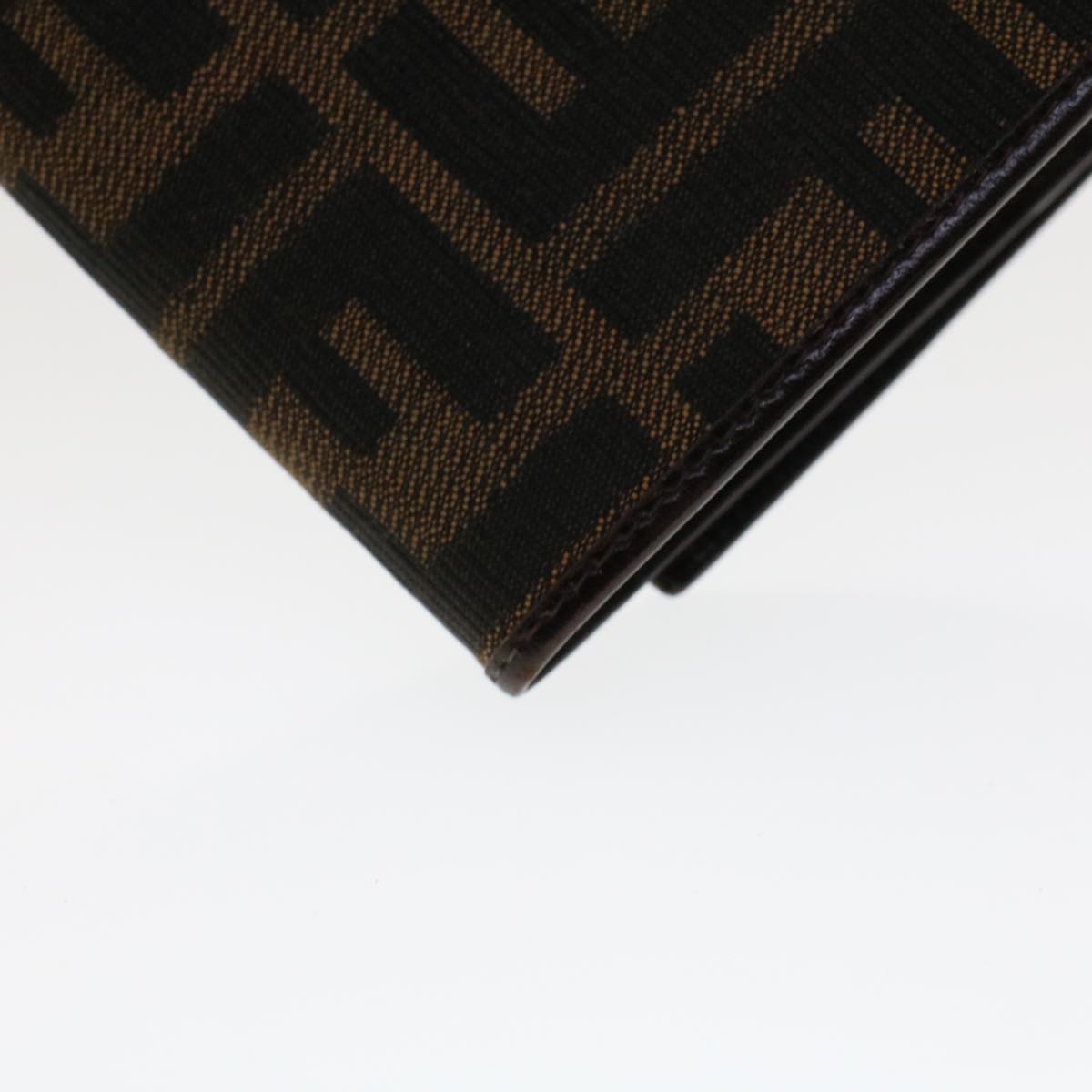 FENDI Zucca Canvas Long Wallet Black Brown 45644