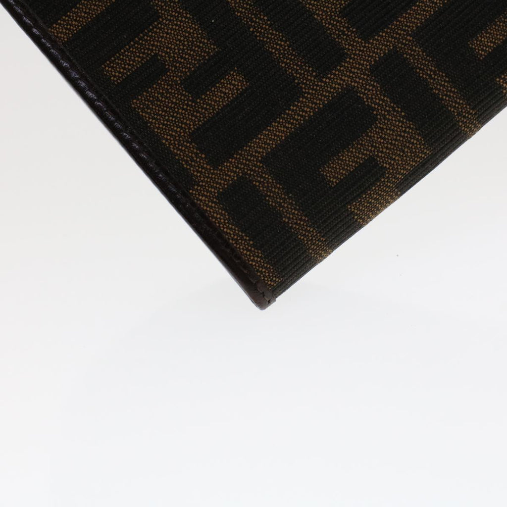 FENDI Zucca Canvas Long Wallet Black Brown 45644