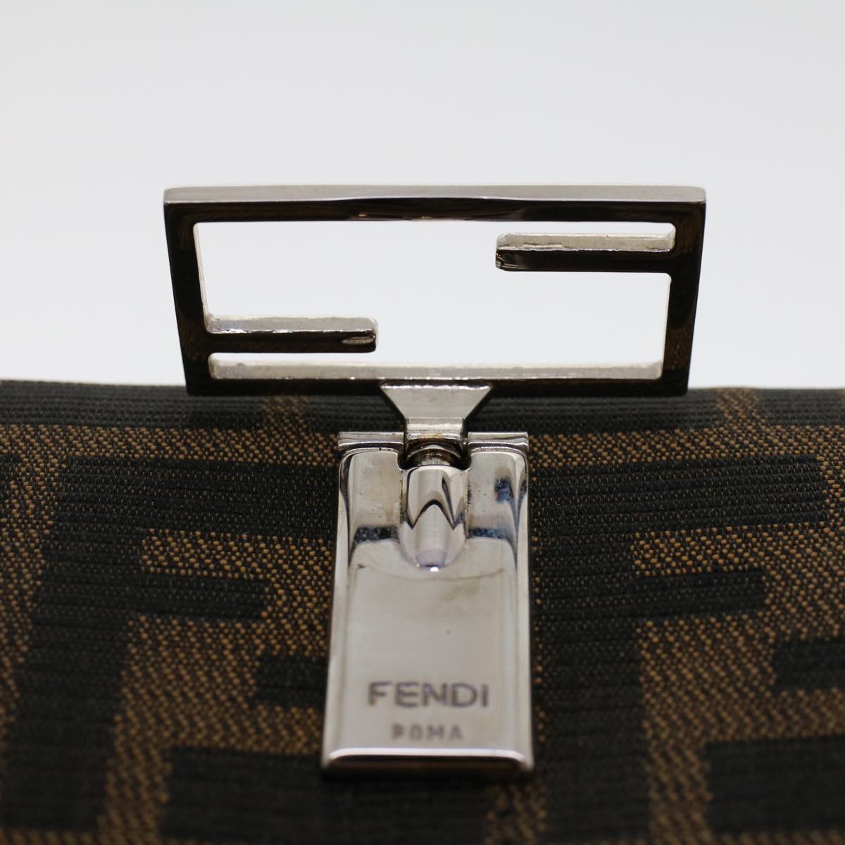 FENDI Zucca Canvas Long Wallet Black Brown 45644