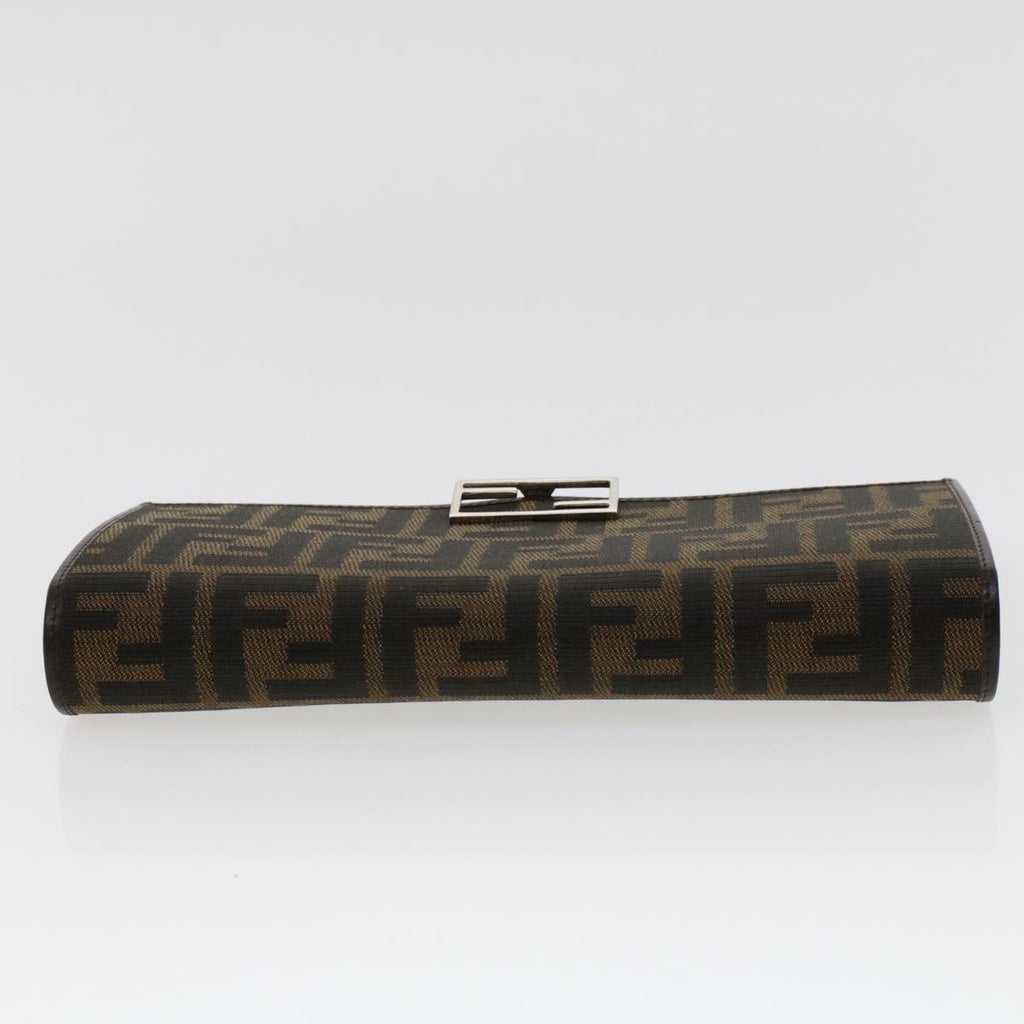 FENDI Zucca Canvas Long Wallet Black Brown 45644