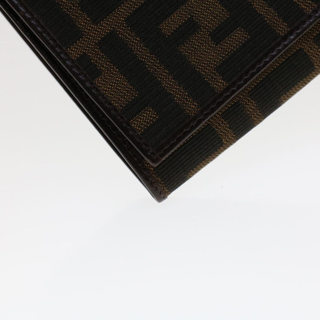 FENDI Zucca Canvas Long Wallet Black Brown 45644