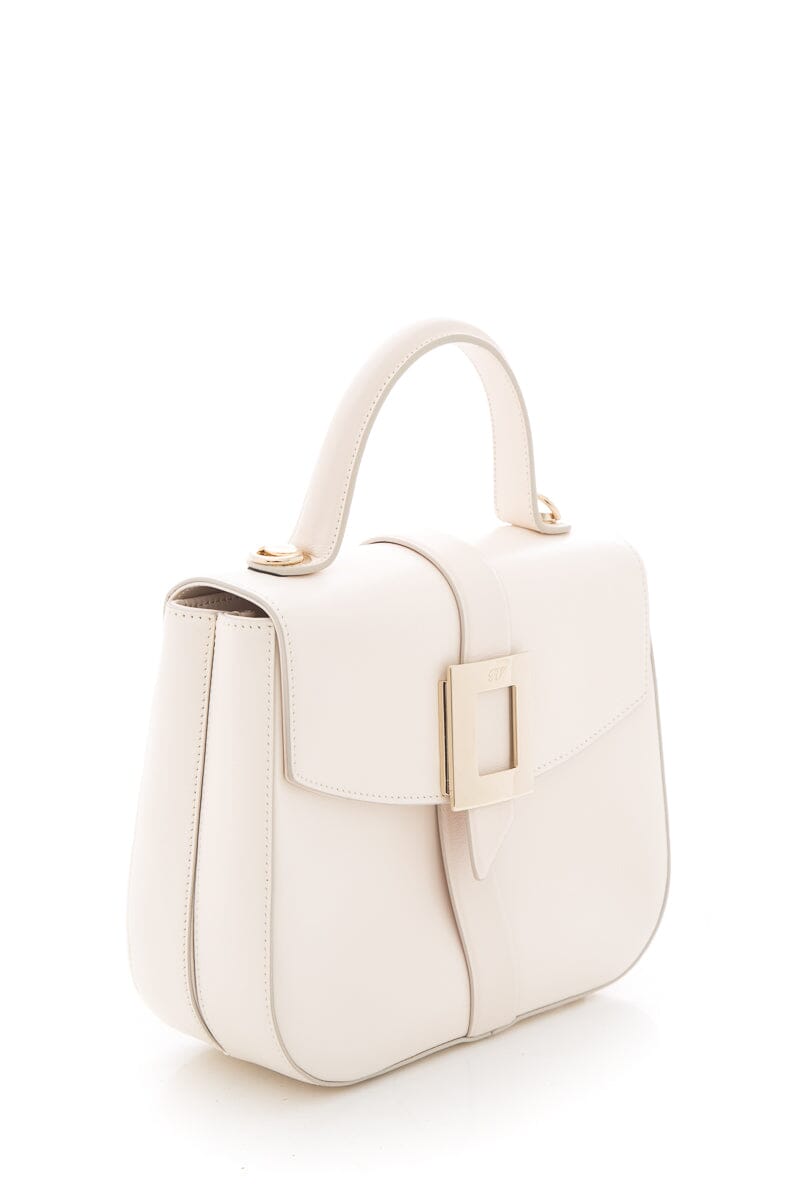 Roger Vivier White Leather Top Handle Handbag