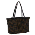 FENDI Zucca Canvas Shoulder Bag Black Brown 45705