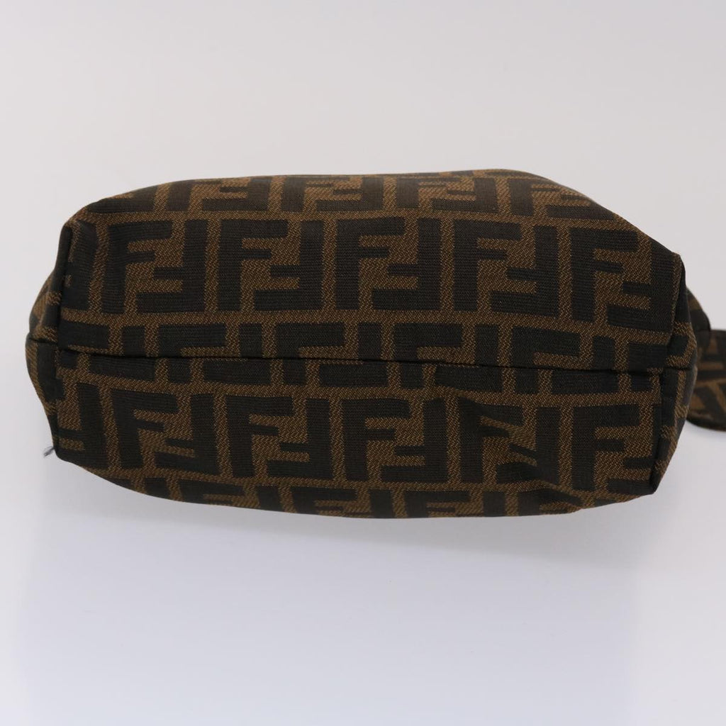 FENDI Zucca Canvas Shoulder Bag Black Brown 45705