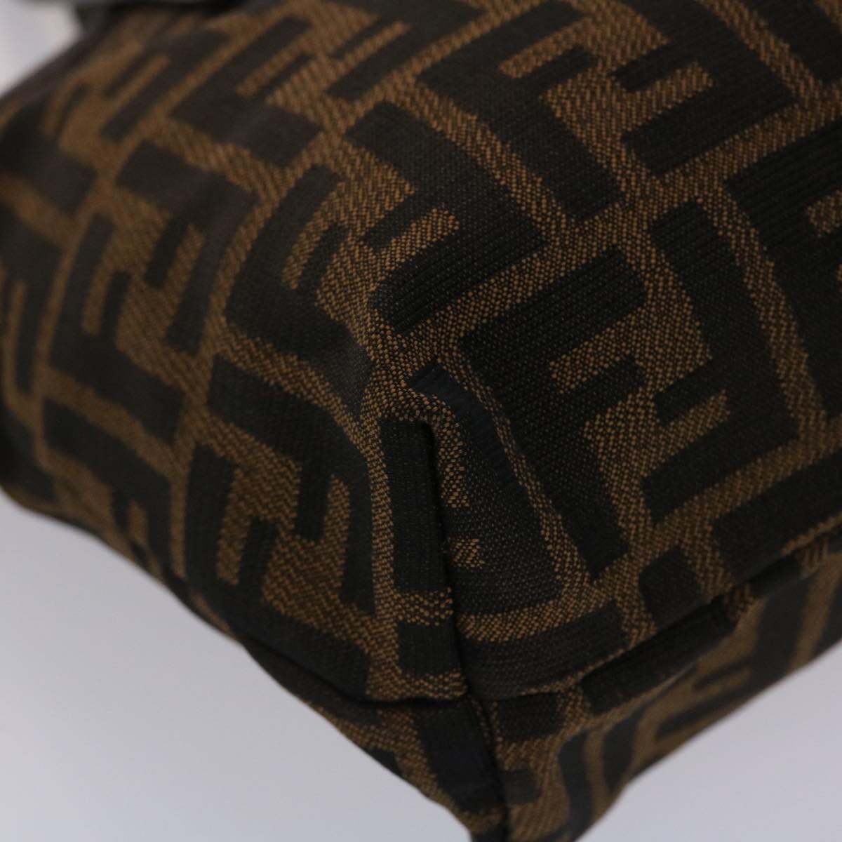 FENDI Zucca Canvas Shoulder Bag Black Brown 45705