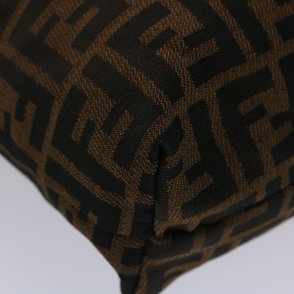 FENDI Zucca Canvas Shoulder Bag Black Brown 45705