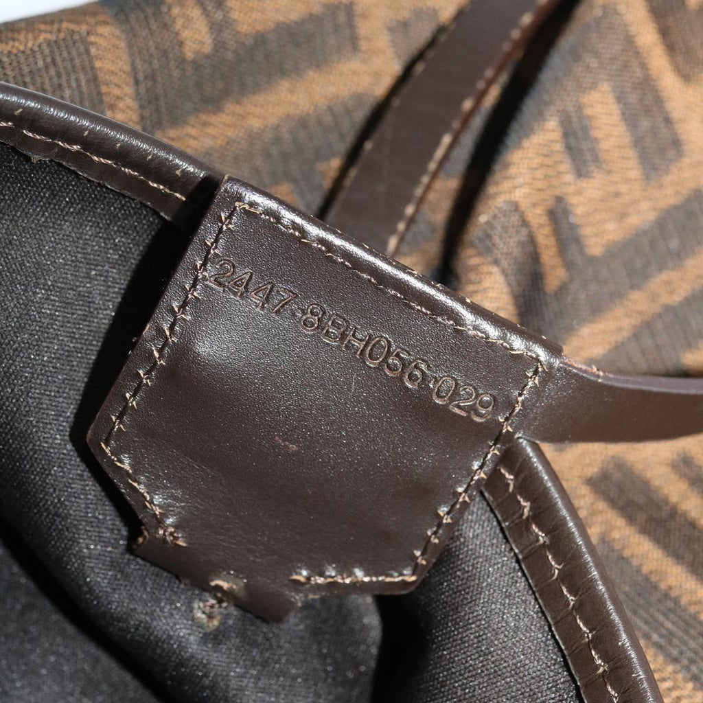 FENDI Zucca Canvas Shoulder Bag Black Brown 45705