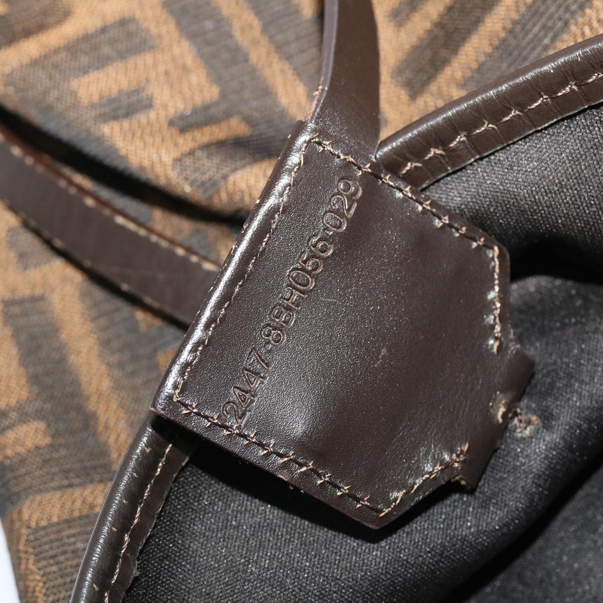 FENDI Zucca Canvas Shoulder Bag Black Brown 45705