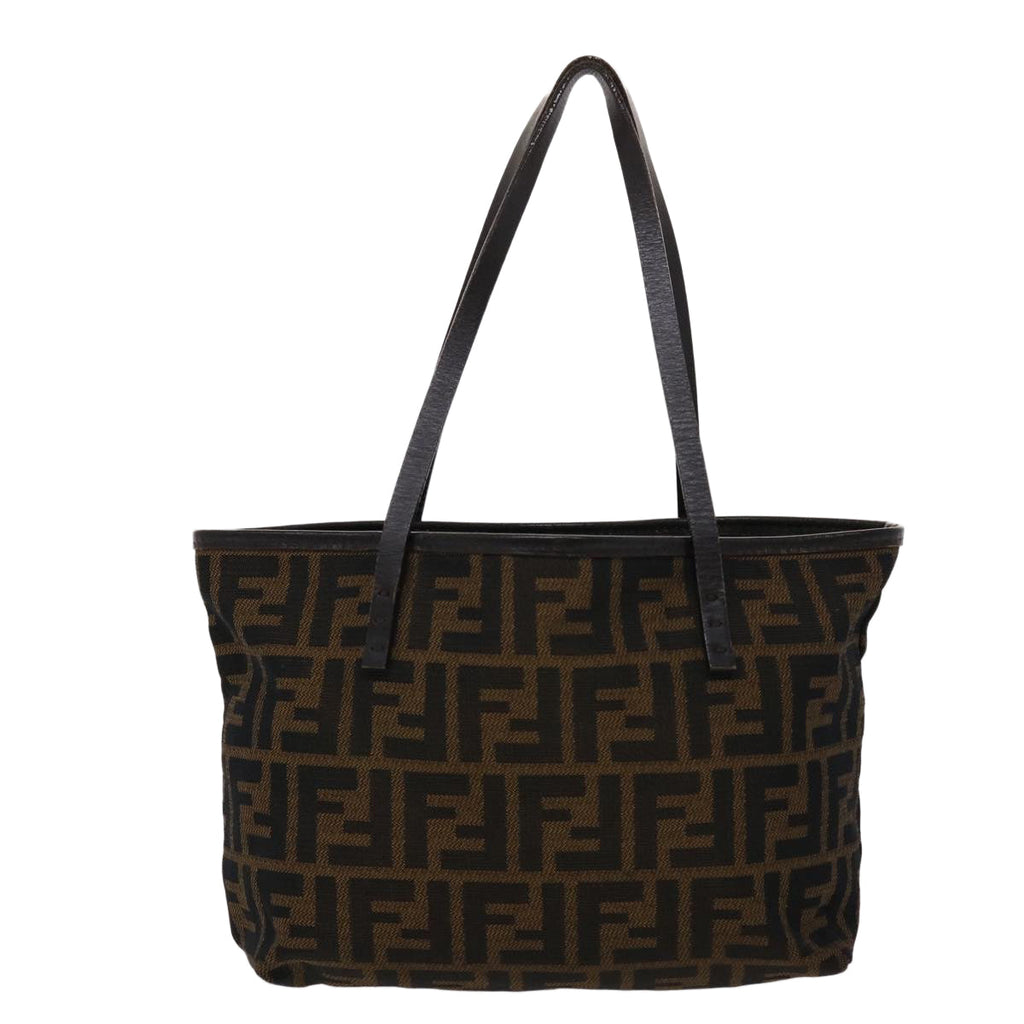 FENDI Zucca Canvas Shoulder Bag Black Brown 45705