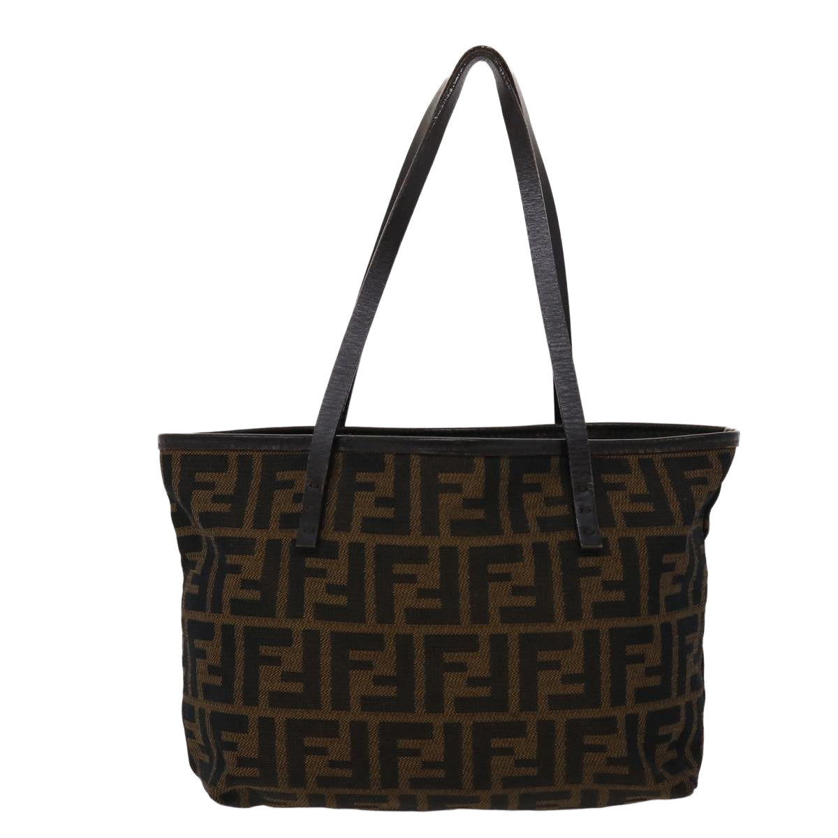 FENDI Zucca Canvas Shoulder Bag Black Brown 45705