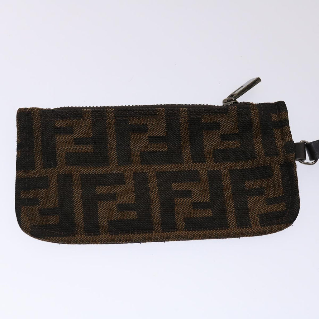 FENDI Zucca Canvas Shoulder Bag Black Brown 45705